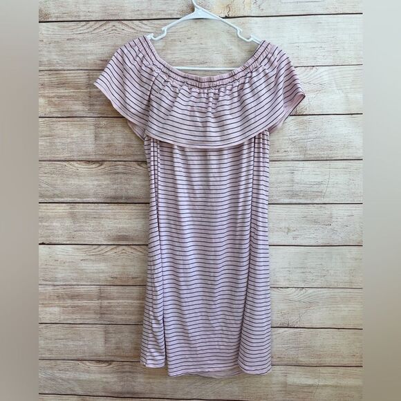 ANTHROPOLOGIE SUNDAY SOFT‎ KNIT DRESS IN PINK AND GRAY STRIPES - Picture 5 of 5
